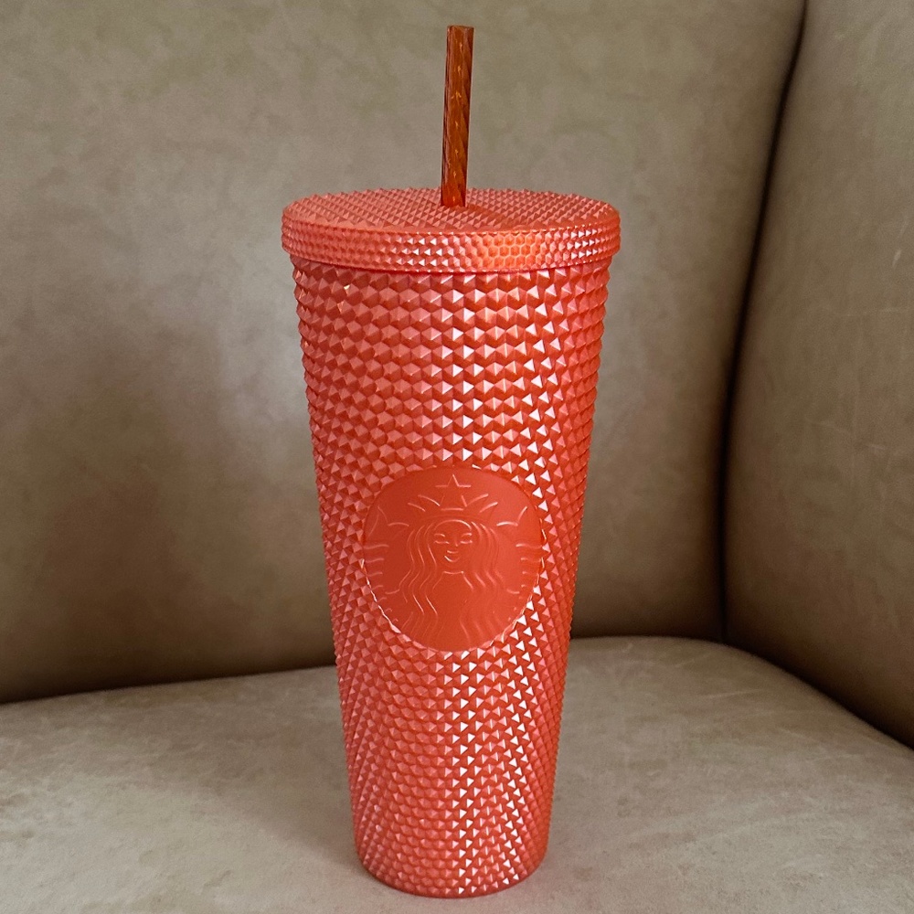 Starbucks Limited Edition 24 oz. Orange Pearl Studded Tumbler Fall/Halloween